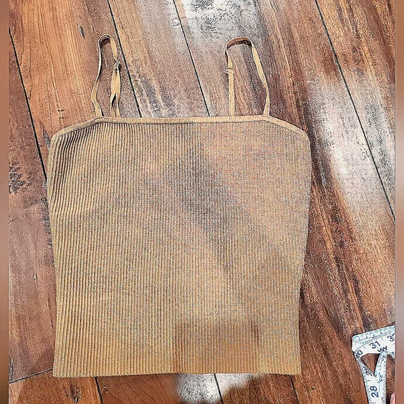 Babaton Brown Ribbed Camisole Medium - Picture 2 of 5